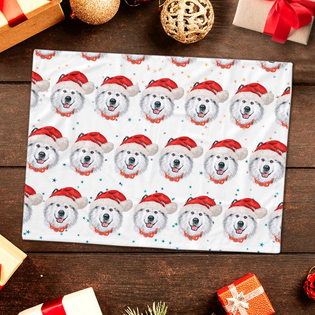 Couverture Polaire Alaskan Malamute Chien race Étoiles de Noël (Créateur téléchargé)