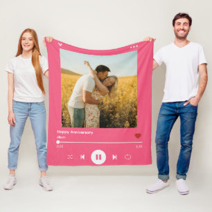 Couverture Polaire Album photo de chanson rose pour les 25 ans de mar
