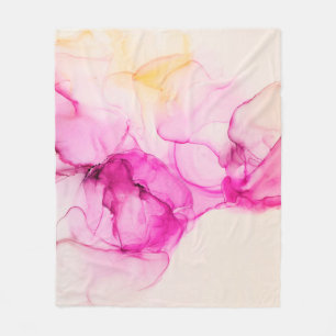 Couverture Polaire Alcool encre texture marine. L'art contemporain.