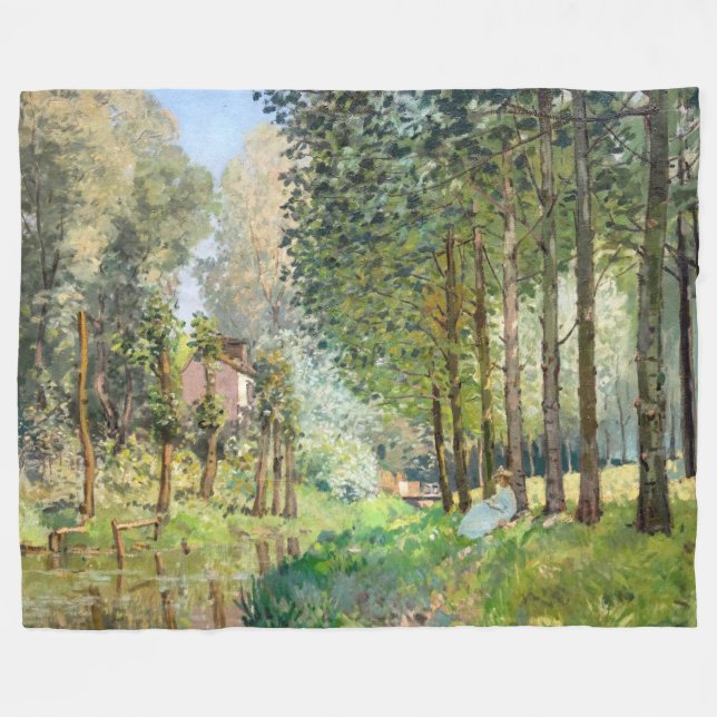 Couverture Polaire Alfred Sisley - Repos au bord du ruisseau (Devant (Horizontal))