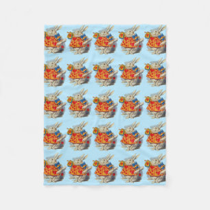Couverture Polaire Alice au pays des merveilles Lapin blanc