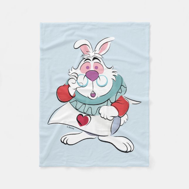 Couverture Polaire Alice au pays des merveilles| Le Lapin Blanc (Devant)