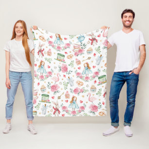 Couverture Polaire Alice rose au pays des merveilles Pad Hatter Girl 