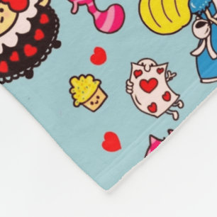 Couverture Polaire Alice Wonderland Mad Hatter Cat Doodle