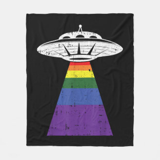 Couverture Polaire Alien Gay pride d'enlèvement LGBT-Q Gaylien UFO