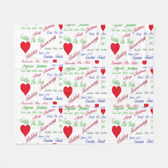 Couverture Polaire All the World, Many languages for Merry Christmas (Devant (Horizontal))