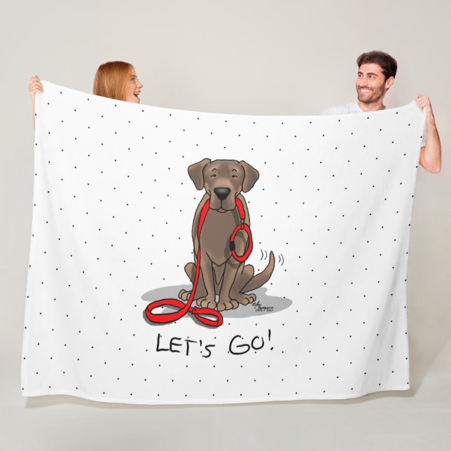 Couverture Polaire Allons-y ! Laboratoire de chocolat Labrador Retrie (En situation)
