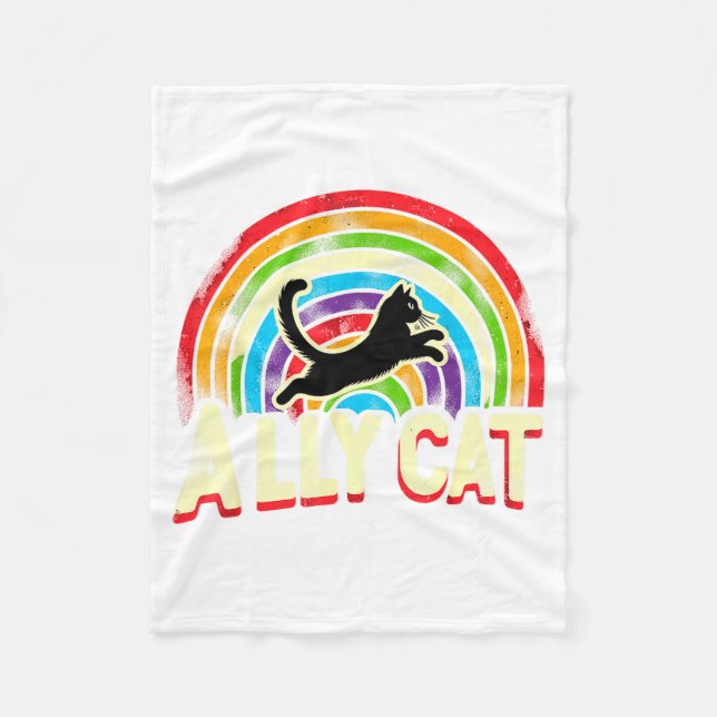 Couverture Polaire Ally Cat Lgbt Pride Cat  (Devant)