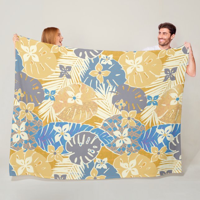 Couverture Polaire Aloha Hawaiian motif print (En situation)
