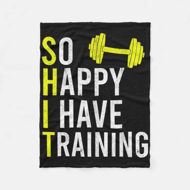 Couverture Polaire Alors Heureux J'Ai Entraînement Bodybuilding Gym W (Devant)
