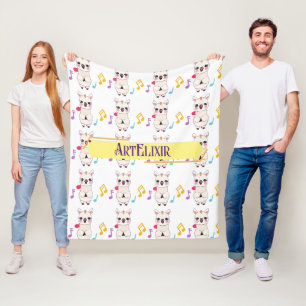 Couverture Polaire Alpaca Llama Motif musical