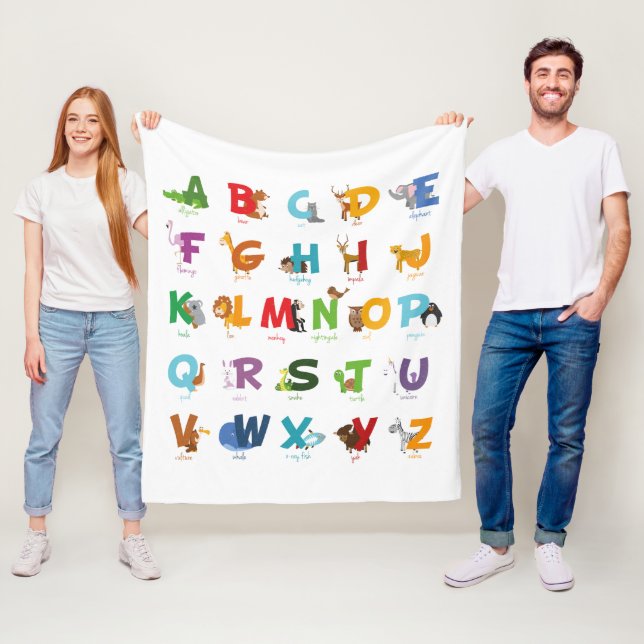 Couverture Polaire Alphabet avec animaux (En situation)