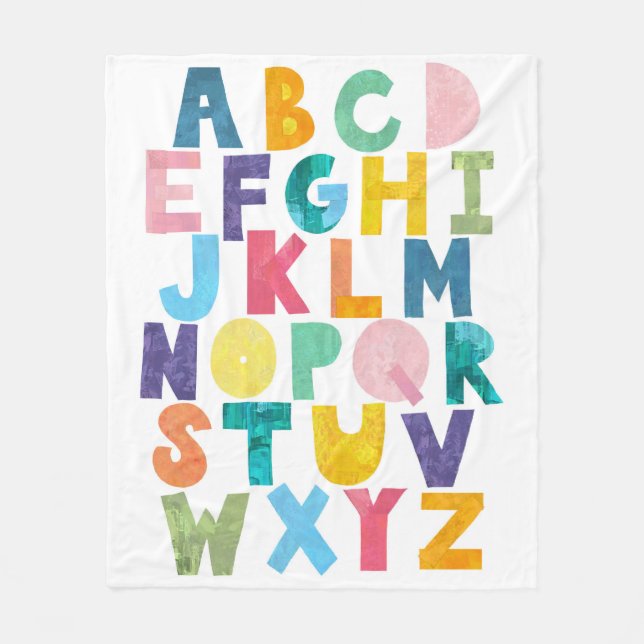Couverture Polaire Alphabet coloré (Devant)