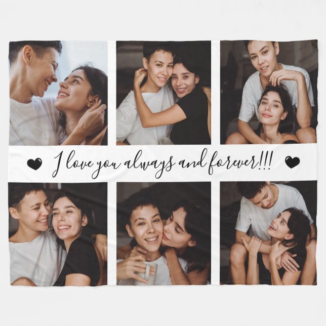 Couverture Polaire Always & Forever Modern 6 Photo Collage (Devant (Horizontal))