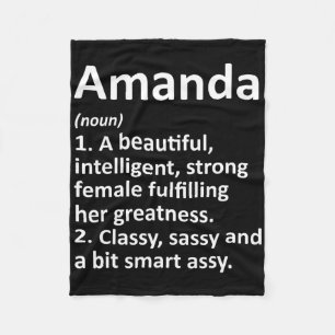 Couverture Polaire Amanda Définition Nom personnalisé Funny Christma