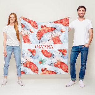 Couverture Polaire Amano Crevette Aquarelle Motif coloré