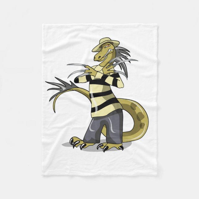 Couverture Polaire Amargasaurus Pose Comme Freddy Krueger. (Devant)