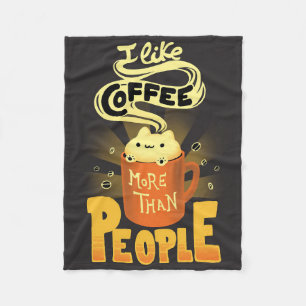Couverture Polaire Amateur De Café J'Aime Le Café Plus Que Les Gens