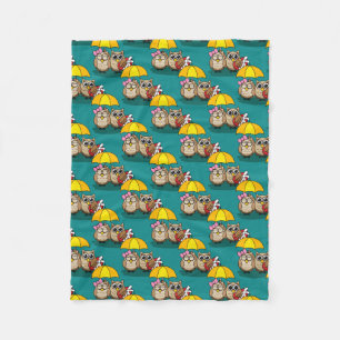 Couverture Polaire Amateurs de chouette avec parapluie et boîte de ch