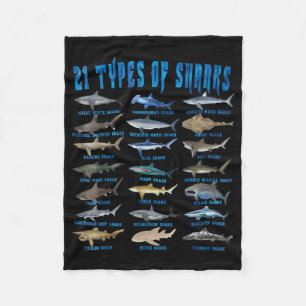 Couverture Polaire Amateurs De Requins 21 Types De Requins Animaux Oc