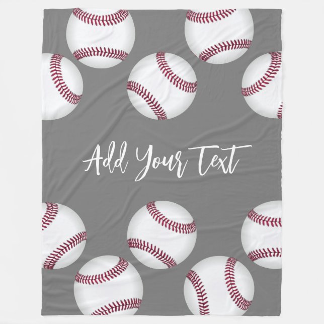 Couverture Polaire amateurs de sports de baseball ajouter votre nom o (Devant)