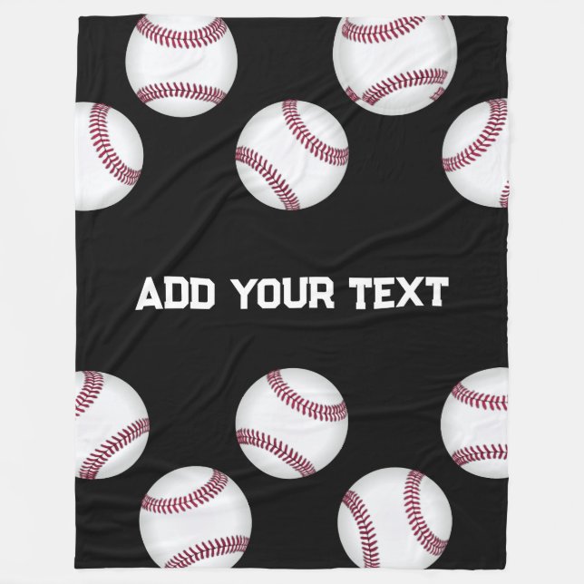 Couverture Polaire amateurs de sports de baseball ajouter votre nom o (Devant)