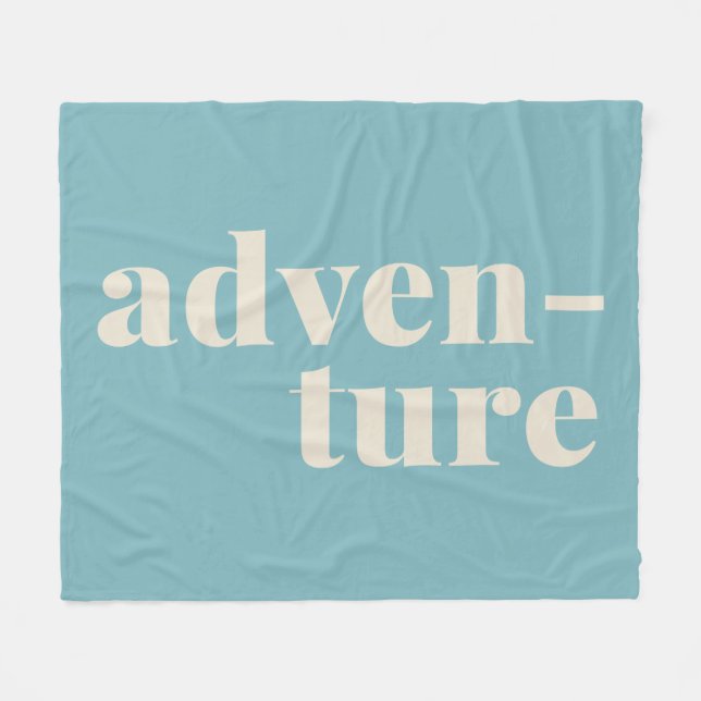 Couverture Polaire Amateurs de voyage Texte d'aventure Doux Turquoise (Devant (Horizontal))