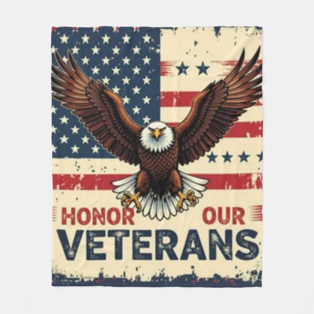 Couverture Polaire American Eagle Honor Our Veterans Fleece Blanket (Devant)