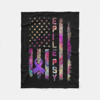 Couverture Polaire American Flag Epilepsie Awareness Support Tie Dye
