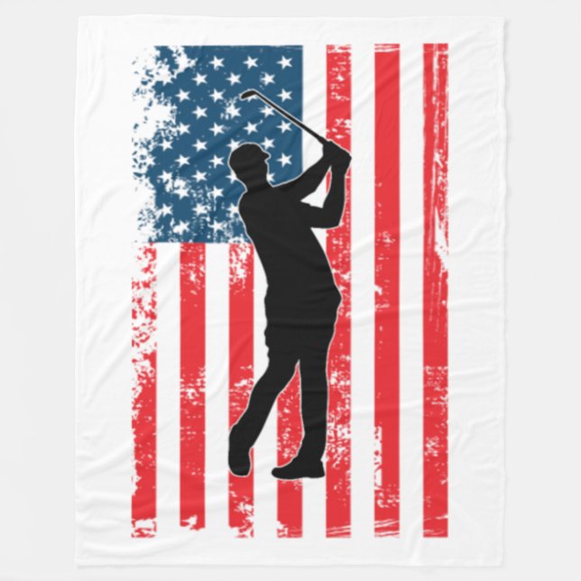 Couverture Polaire American Flag Golf USA (Devant)