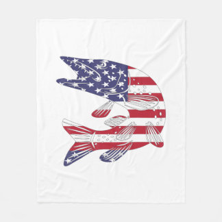 Couverture Polaire American Flag Patriotic Pike Fisherman