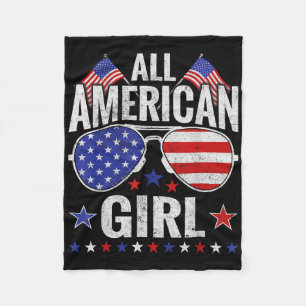 Couverture Polaire American Girls Sungles Famille Patriotique 4 Juil