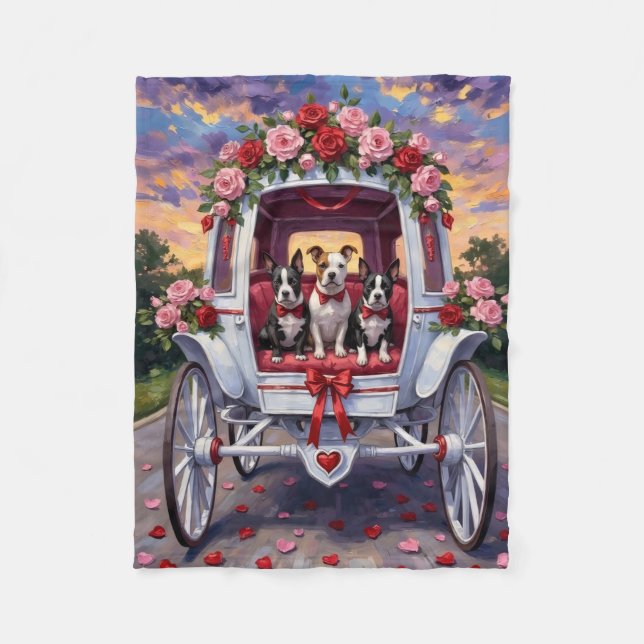 Couverture Polaire American Staffordshire Dog Valentine's Day (Devant)