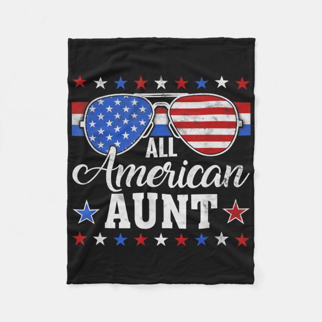 Couverture Polaire American Tante Correspondante Famille 4 juillet Us (Devant)