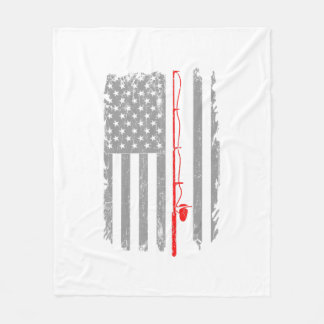 Couverture Polaire American US Flag Fishing Rod Fishing Angler Fishin