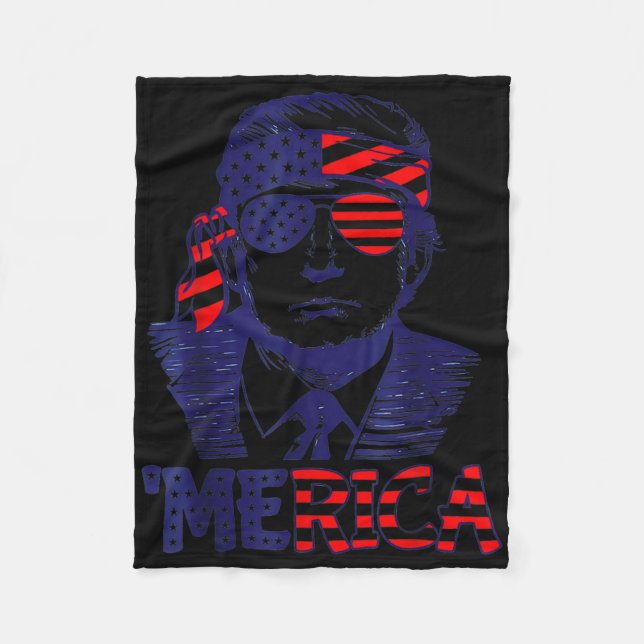 Couverture Polaire Amérique cool Trump heureux 4 juillet Trump Amériq (Devant)