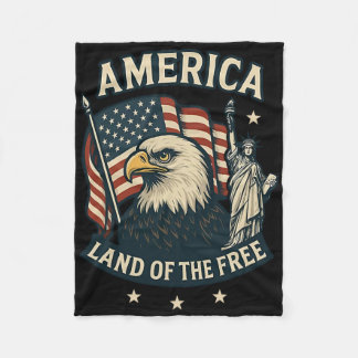 Couverture Polaire Amérique Terre De La Liberté Drapeau USA 4 Juillet
