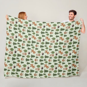 Couverture Polaire Amis naturels de la forêt bébé Animaux Arbres
