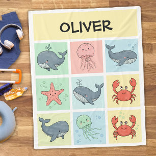 Couverture Polaire Amis Océaniques Fantaisistes Gribouillages