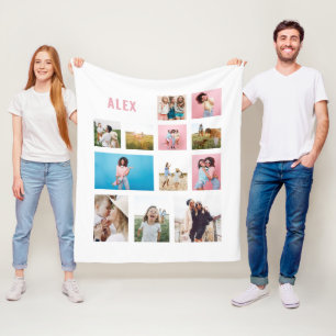 Couverture Polaire Amis rose blanc 12 photo moderne minimaliste simpl