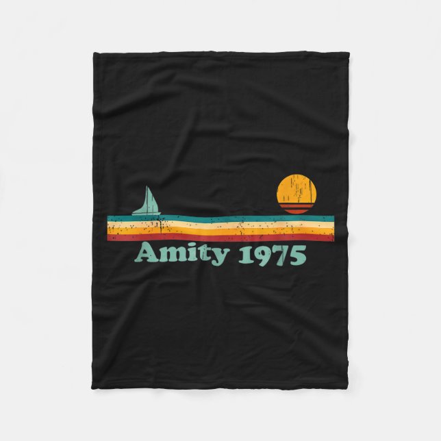 Couverture Polaire Amity 1975 Retro Sailboat And Sunset Design Idea  (Devant)