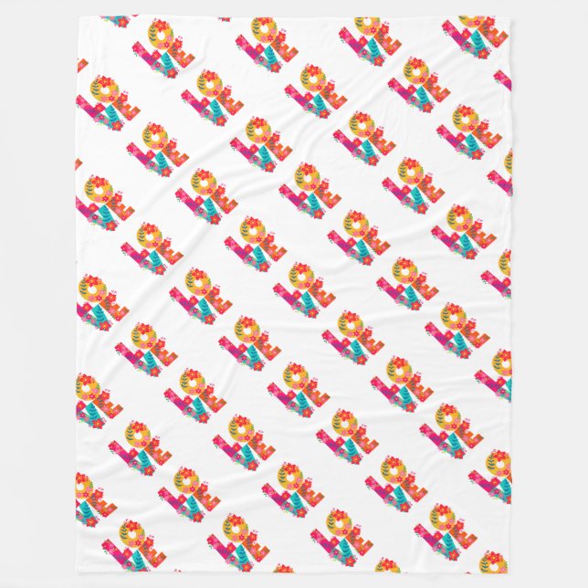 Couverture Polaire Amour arc-en-ciel (Devant)