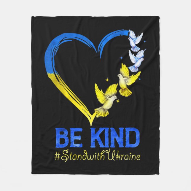 Couverture Polaire Amour Coeur Ukraine Dove Ukraine Be Kind Stind Wit (Devant)