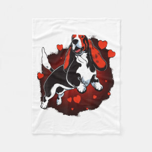 Couverture Polaire Amour de chien coeur pour la Saint-Valentin sur Be
