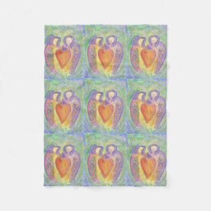 Couverture Polaire Amour Gardien Anges Art Fleece Blanches