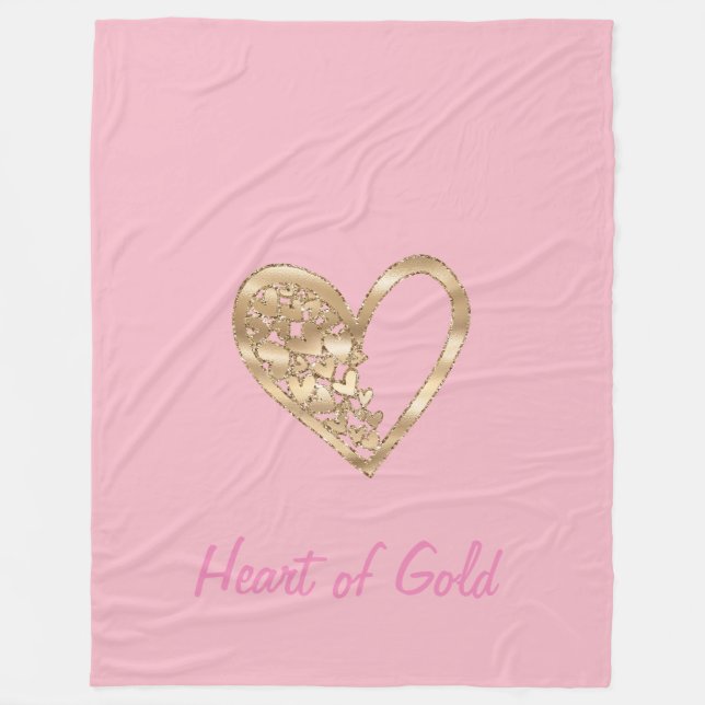 Couverture Polaire Amour Joy Coeur d'or (Devant)