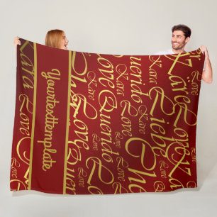 Couverture Polaire Amour, liebe, kara, cher, käre, querido, texte, ro