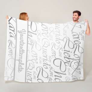 Couverture Polaire Amour, liebe, kara, cher, käre, querido, texte, ro