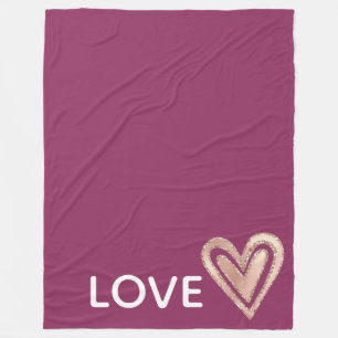 Couverture Polaire Amour Magenta Blush Coeur rose