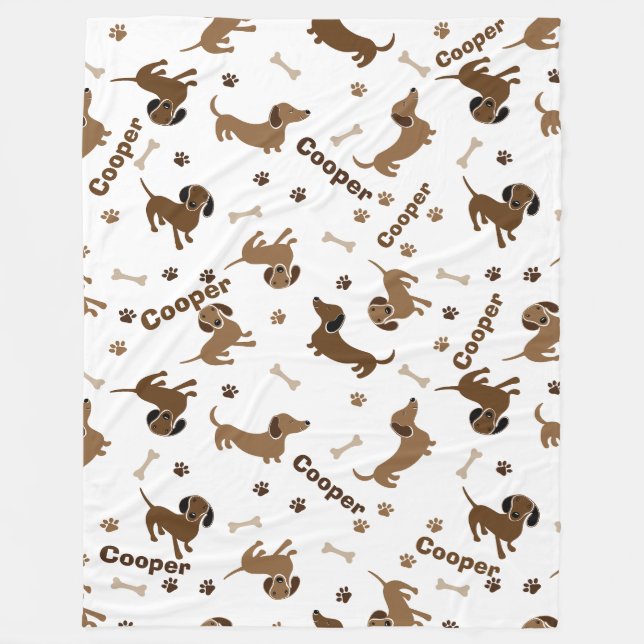 Couverture Polaire Amour Pour Dachshund (Devant)